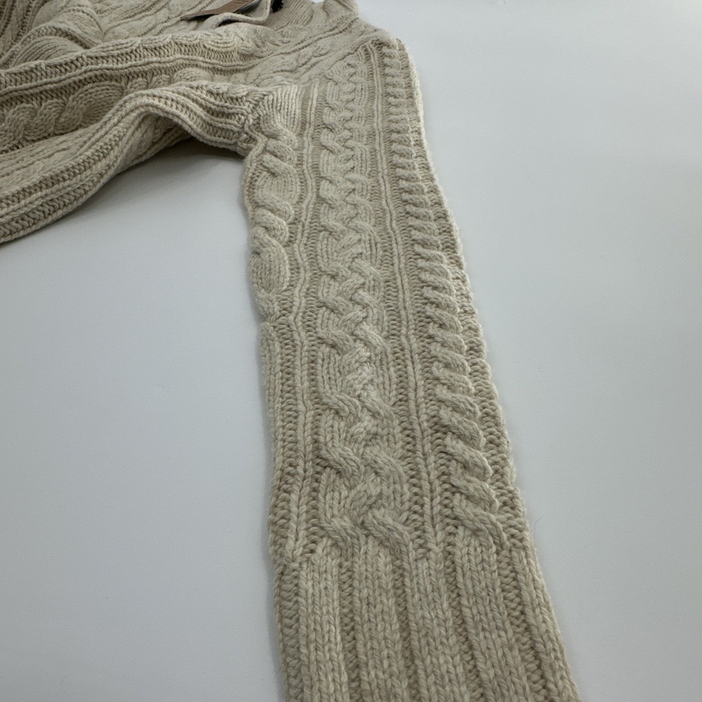 Duluth Trading Fisherman Cardigan Women's L Cream Wool Cashmere Cable Knit NWT - Picture 14 of 16
